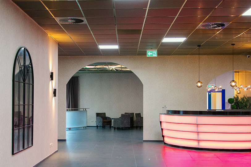 Beleuchteter Eingangsbereich